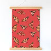 monarch butterfly_pastel red