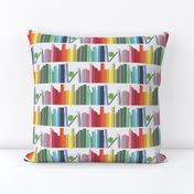 Rainbow Bookshelf with Appleon white