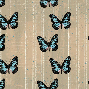 Butterflies Textured Stripe