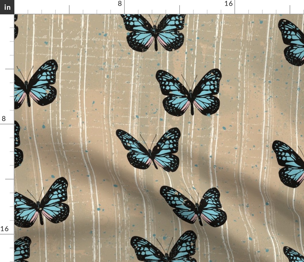 Butterflies Textured Stripe