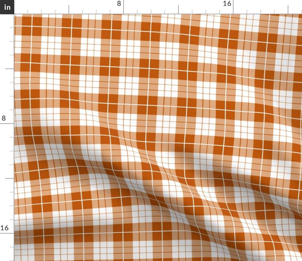 Spiced Pumpkin  and White ~ Traditional Plaid ~ Wee 