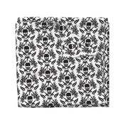 Black and white damask-skulls