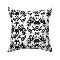 Black and white damask-skulls