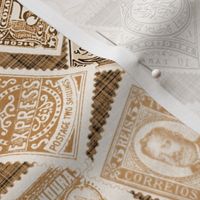 Late 19th Century Stamps ~ Sepia Linen Luxe 