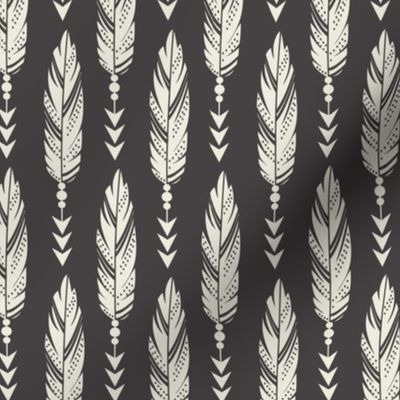 Bohemian Princess - Feathers - Gray & Ivory