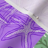 Green & Purple Kelp Stripe with Starfish & Periwinkle