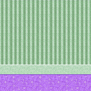 Green & Purple Kelp Stripe with Starfish & Periwinkle