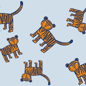 Tigers on Blue