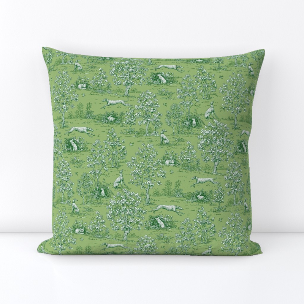 Green Reverse Greyhound Toile 