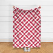 Red and White Steeplechase Quilt Cheater