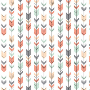Fletching Arrows // Small Scale // Coral,Grey,Mint,Peach