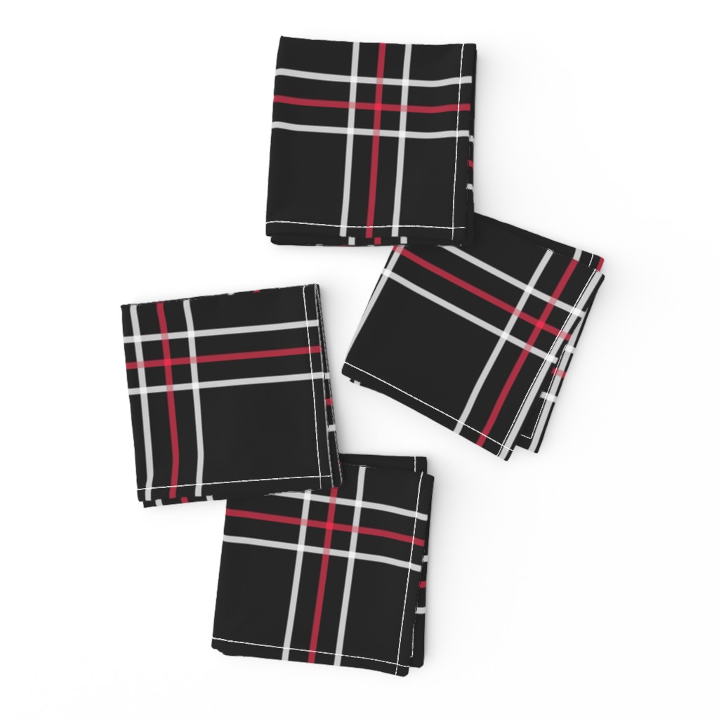 [Traditional Style] Persona 5 Shujin High School Uniform Plaid (Black/Red/White)