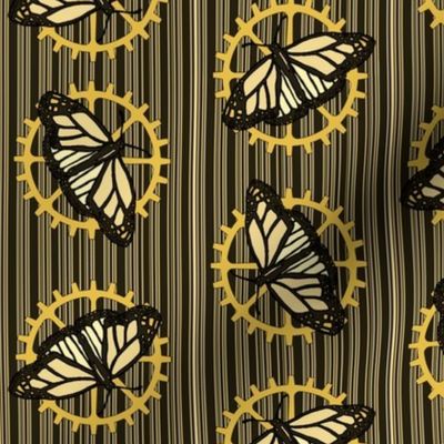 Steampunk Barcode Stripe butterfly motif #1