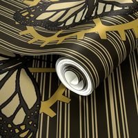 Steampunk Barcode Stripe butterfly motif #1
