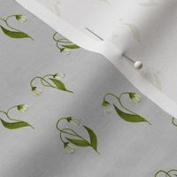 Lily in Green on Silver Linen, Smaller