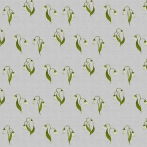 Lily in Green on Silver Linen, Smaller