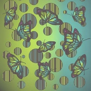 Polka Dot Art Nouveau Butterflies - muted