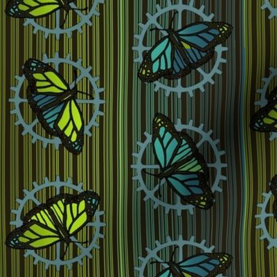 Steampunk Barcode Stripe butterfly motif #3