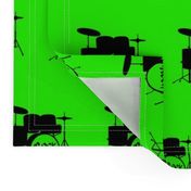 Rock Drums with Green background