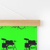 Rock Drums with Green background