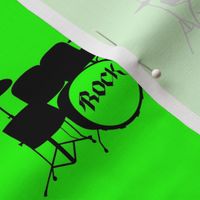 Rock Drums with Green background