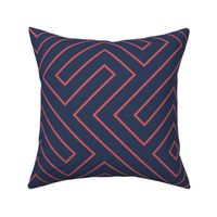 Tribal Maze Coral on Navy