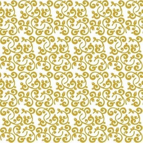 Khaki Gold Floral Vines