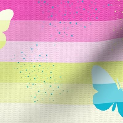 3 butterflies & Stripes