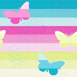 3 butterflies & Stripes