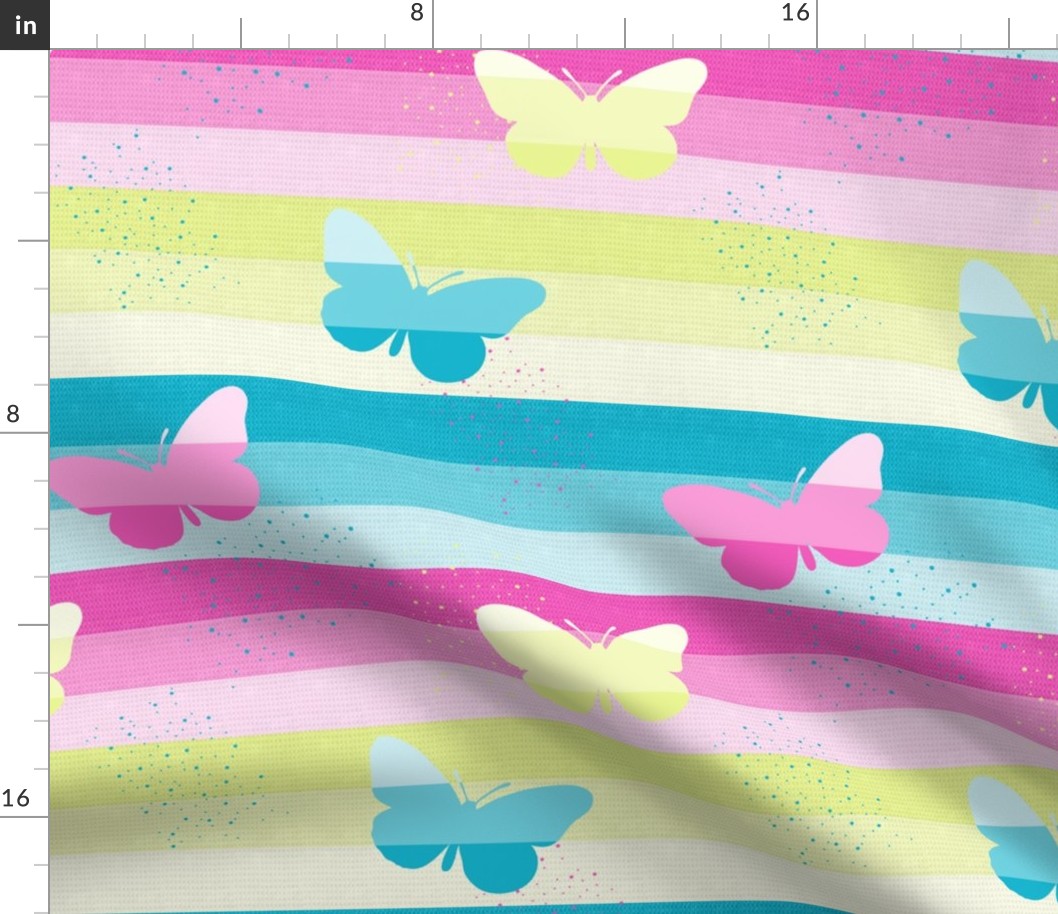 3 butterflies & Stripes