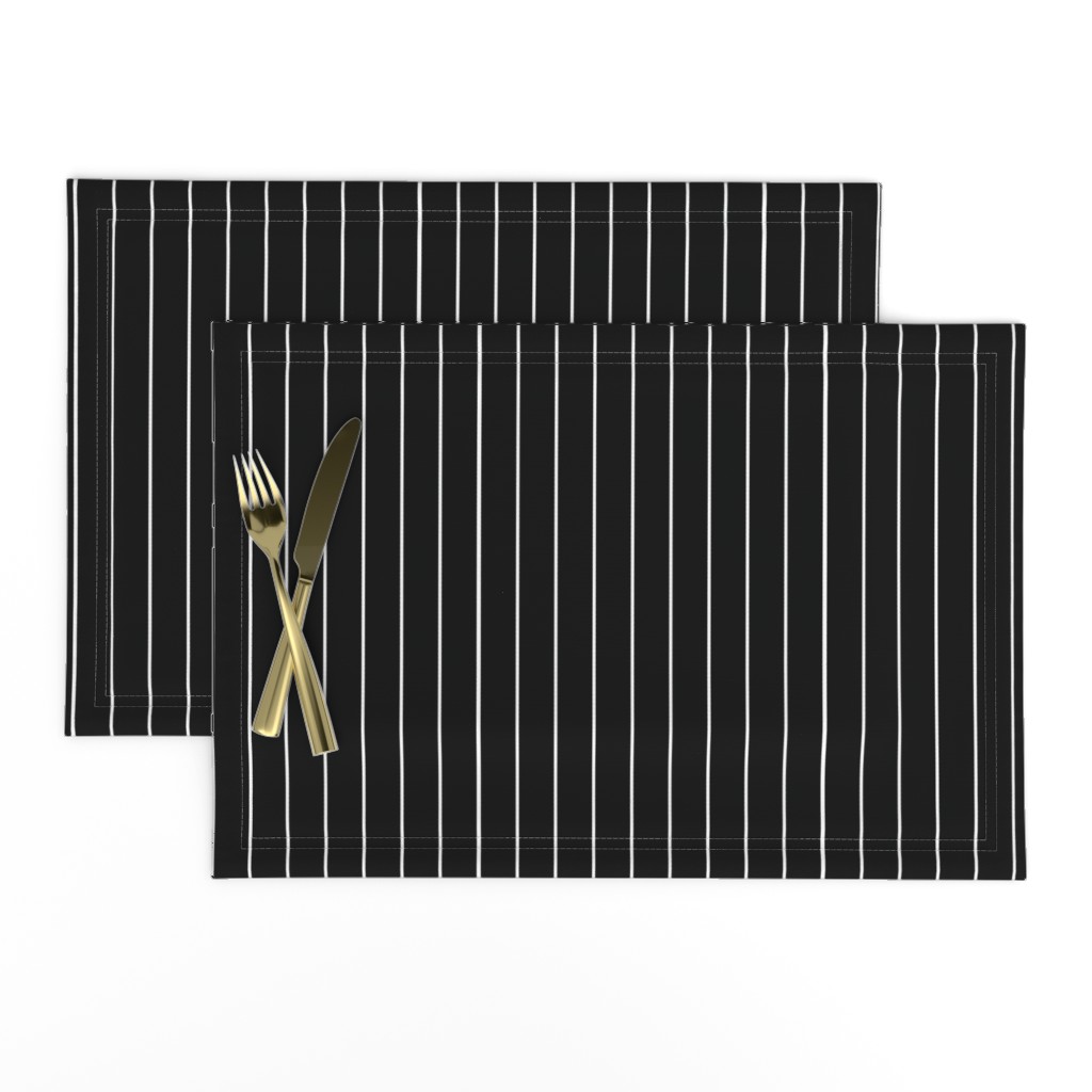 White Pinstripe on Black