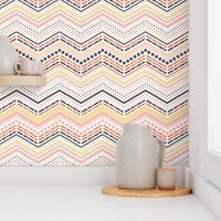 Dash and Dot - Chevron Stripe Pink & Grey