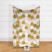 hexagon wholecloth // blush gold