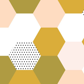 hexagon wholecloth // blush gold