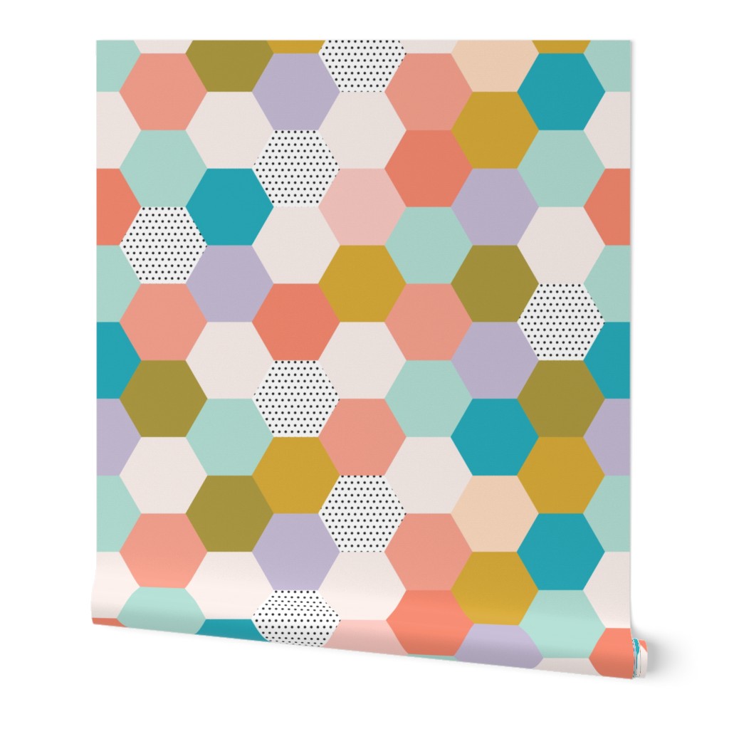 hexagon wholecloth // spring