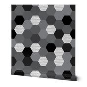 hexagon wholecloth // monochrome