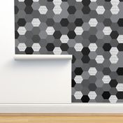 hexagon wholecloth // monochrome