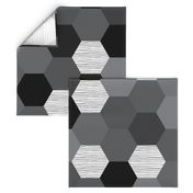 hexagon wholecloth // monochrome