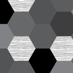 hexagon wholecloth // monochrome