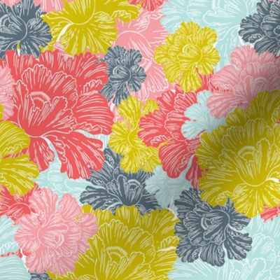 Lush - Colorful Modern Floral Sunset 