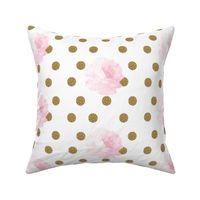 Light Pink Vintage Flower & Gold Dots