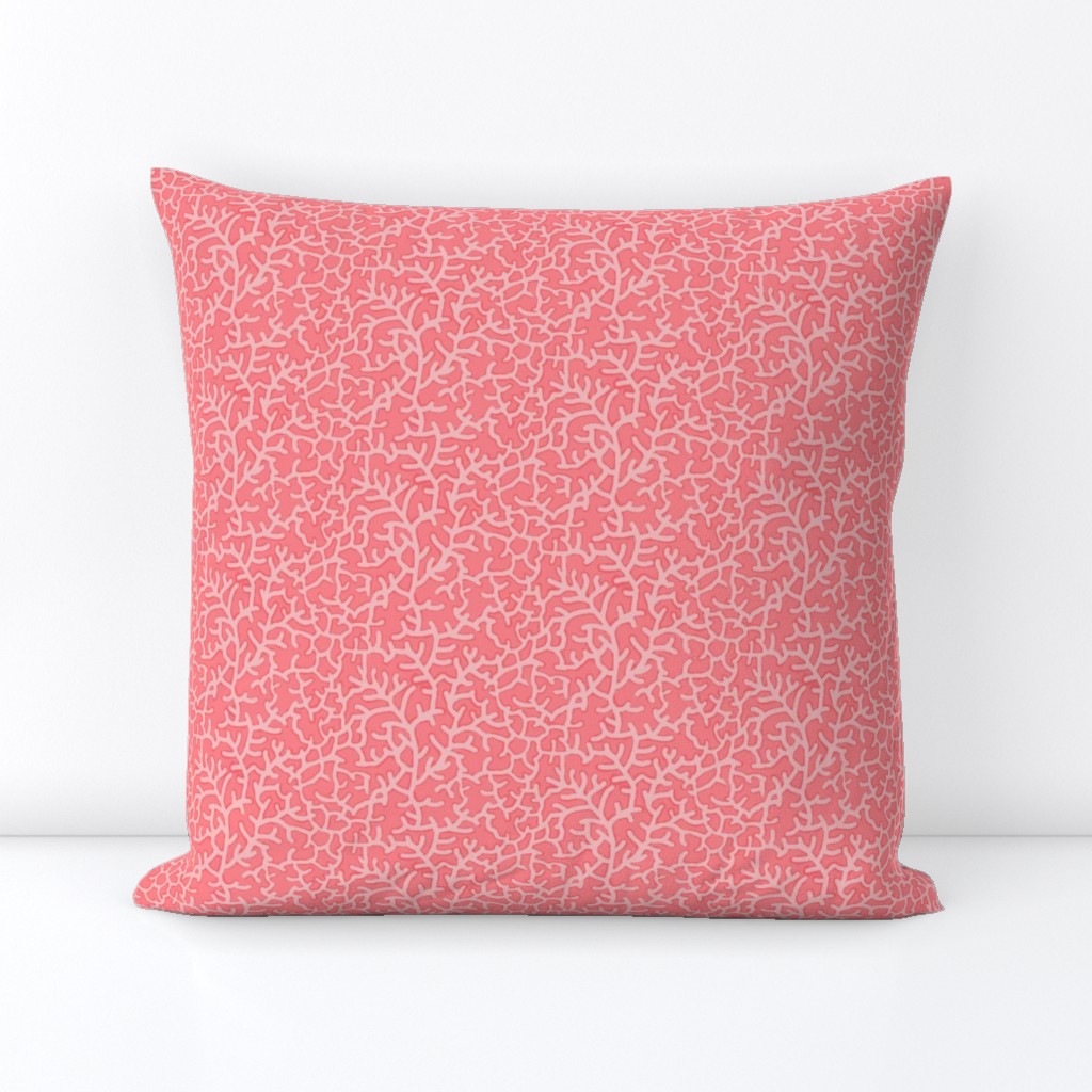 White Coral Pattern on Cherry Soft Red