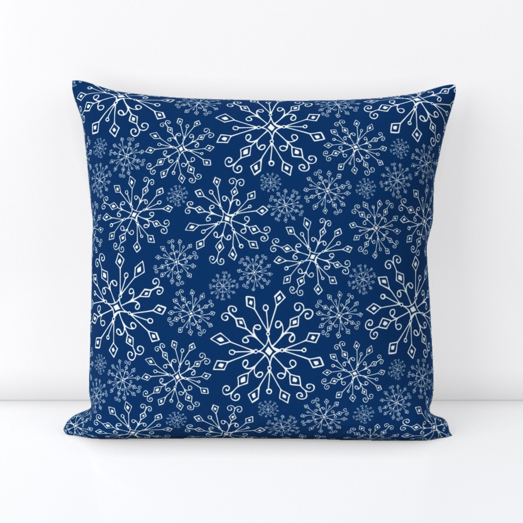 Frost Snowflakes - Christmas Navy Blue