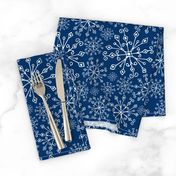 Frost Snowflakes - Christmas Navy Blue