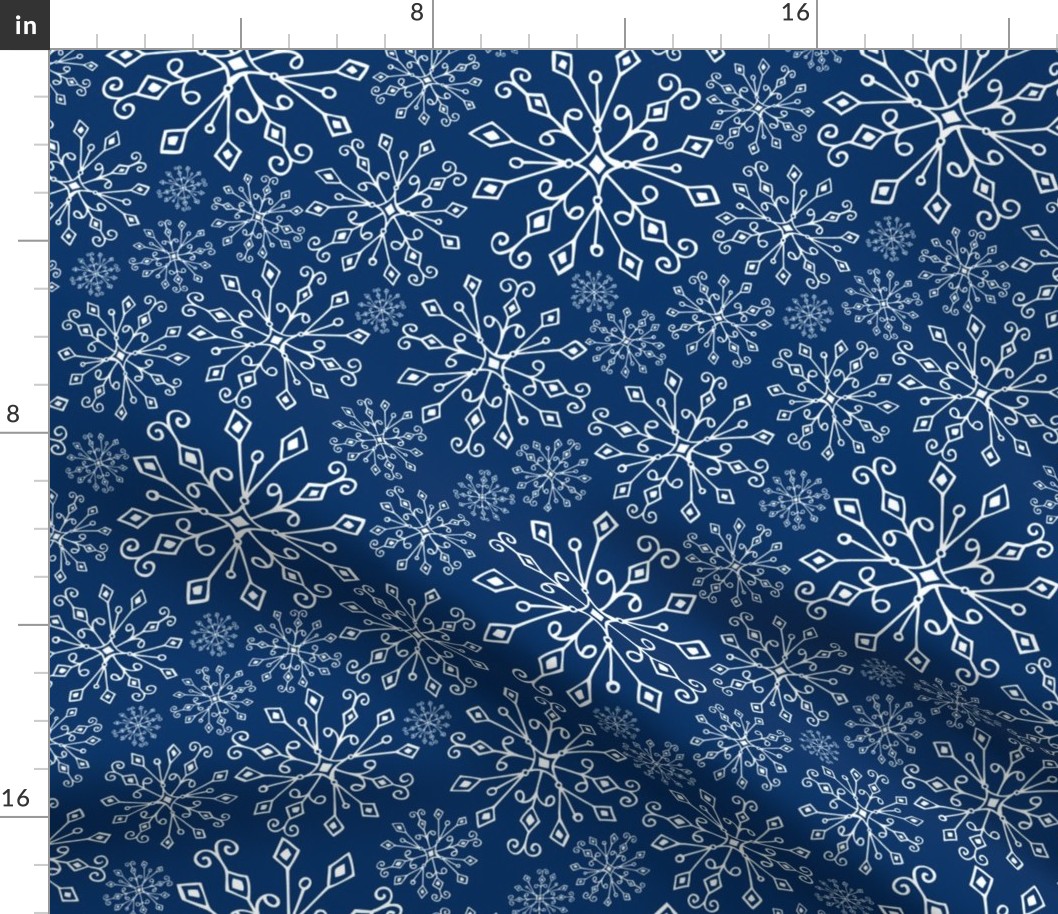 Frost Snowflakes - Christmas Navy Blue