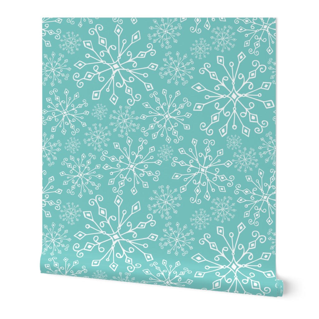 Frost Snowflakes - Christmas Aqua 