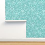 Frost Snowflakes - Christmas Aqua 