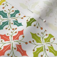 Holly Go Lightly - Christmas Geometric White & Multi Colored