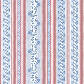 Marie Antoinette Floral Ticking ~ Patriot 