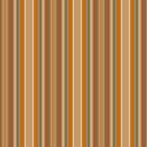 Warm Tan Brown Orange Green Stripe